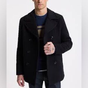 Malia cashmere/ wool size 14 Elegant Black Men's Peacoat